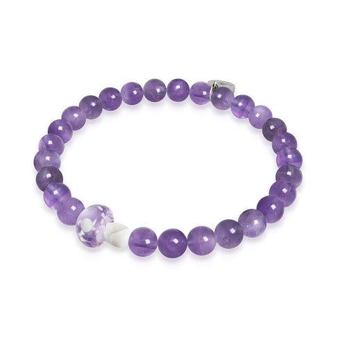 Améthyste | Argent sterling 925 | Bracelet en pierre précieuse Firefly Glass Mushroom